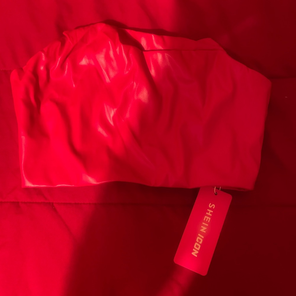 Shein Red Leather Top